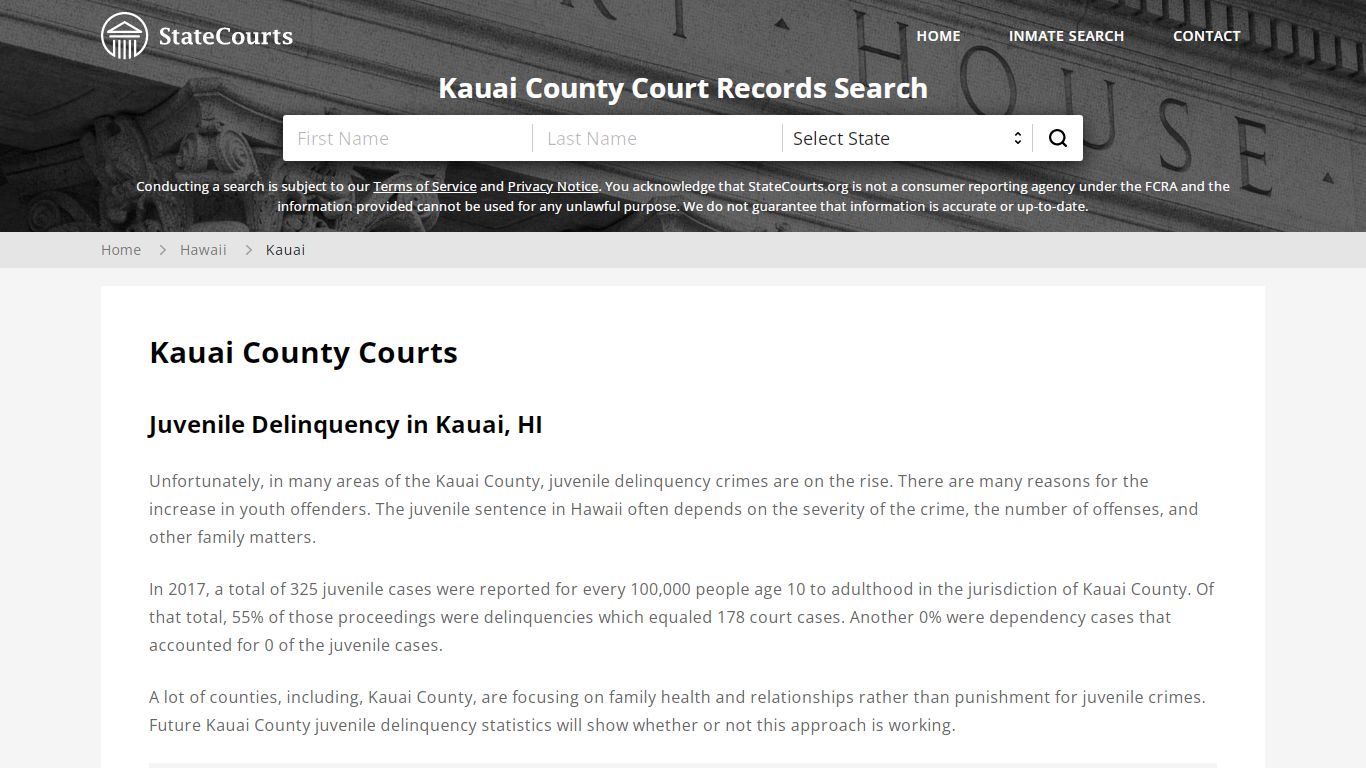 Kauai County, HI Courts - Records & Cases - StateCourts