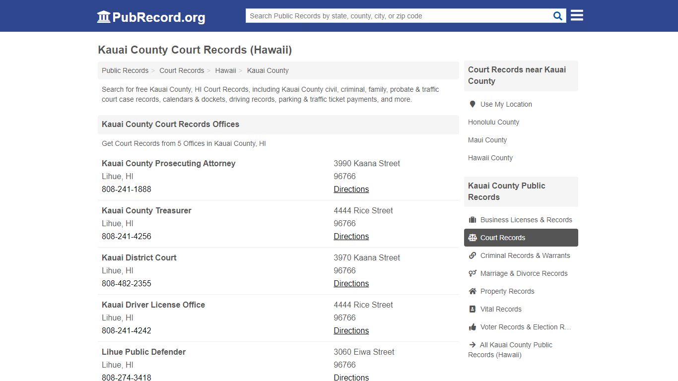 Free Kauai County Court Records (Hawaii Court Records)